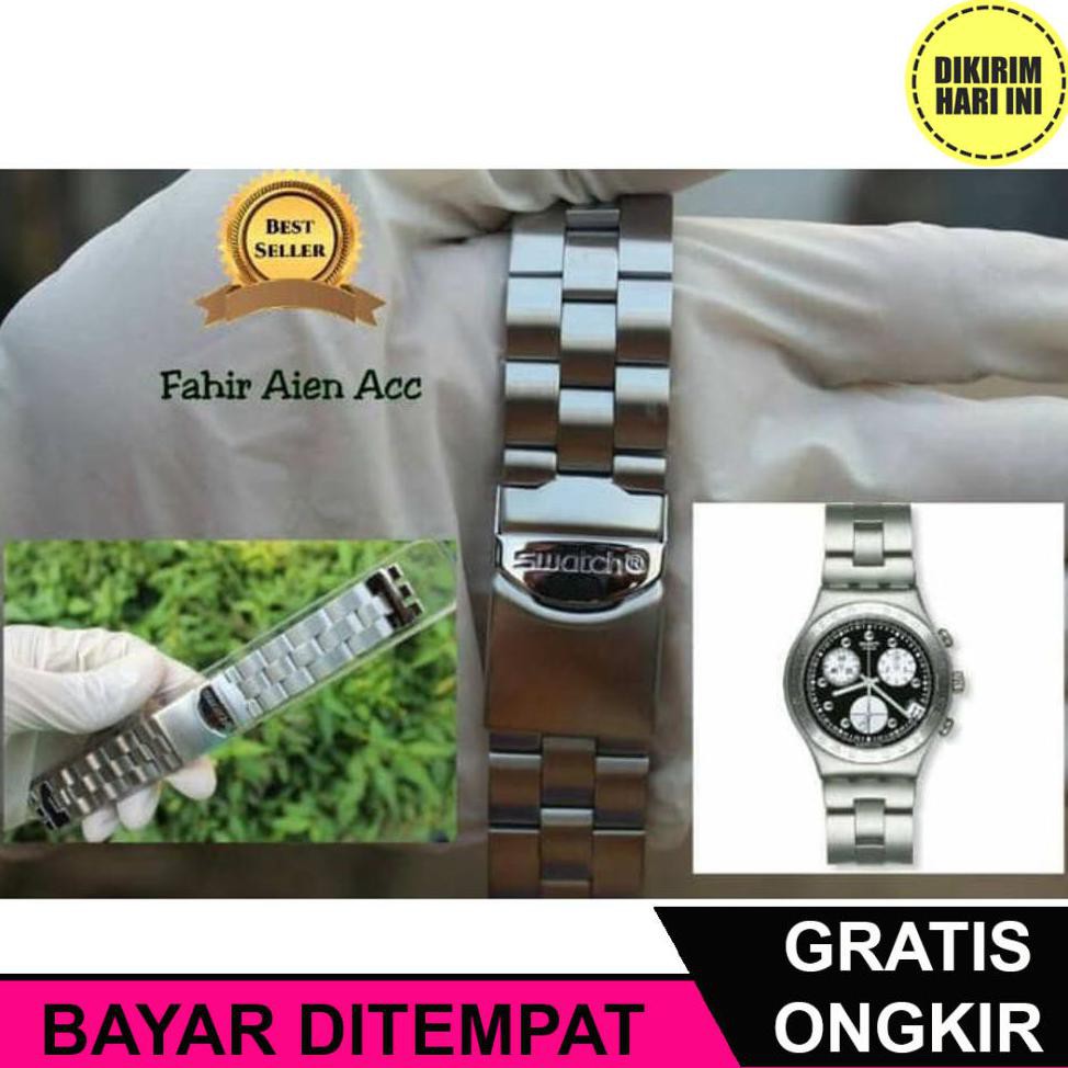 (BAYAR DITEMPAT) OE5211 TALI JAM TANGAN RANTAI SWATCH IRONY CHRONO TALI JAM SWATCH