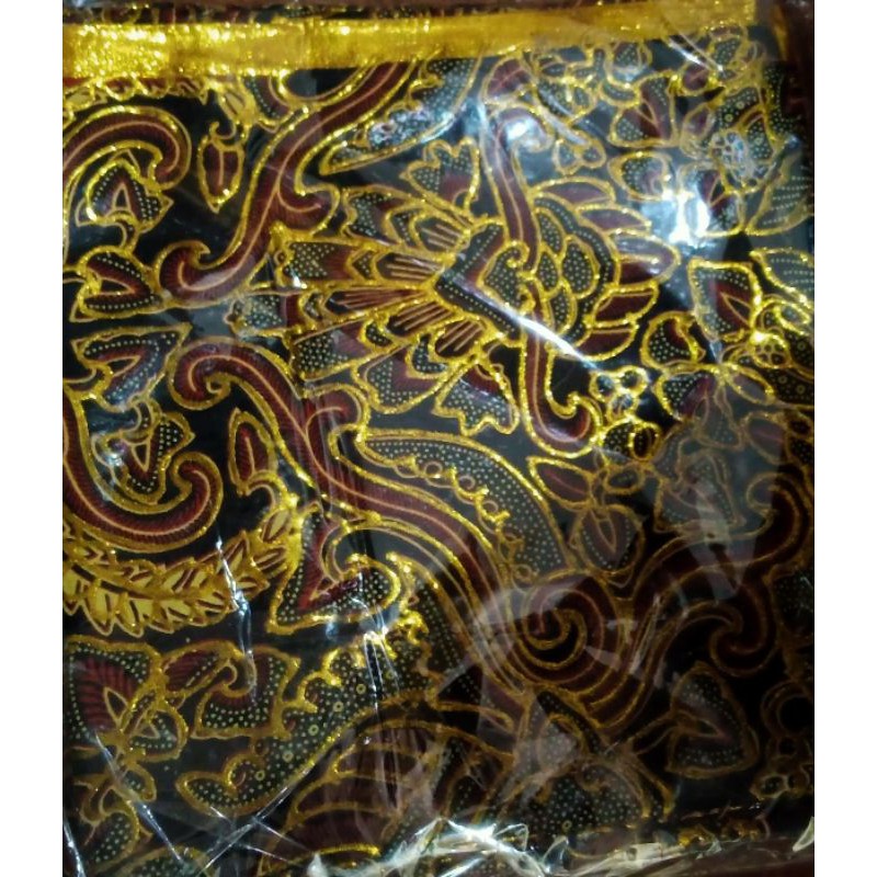 jarik/kain lembaran Prada gold motif pisang bali