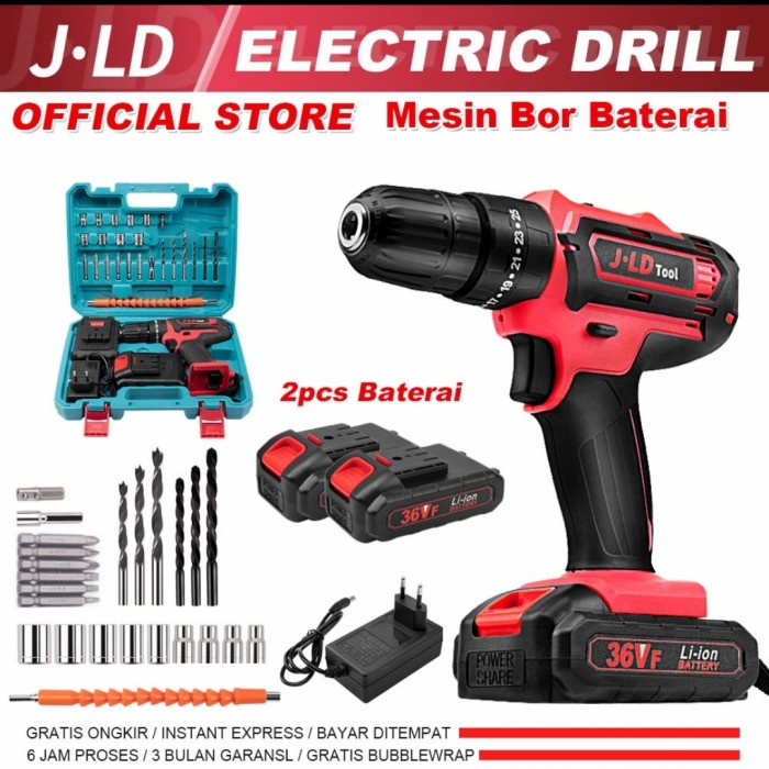 Bor Cordless 13mm Impact drill 45vf fullset by uchiha japan tehnology