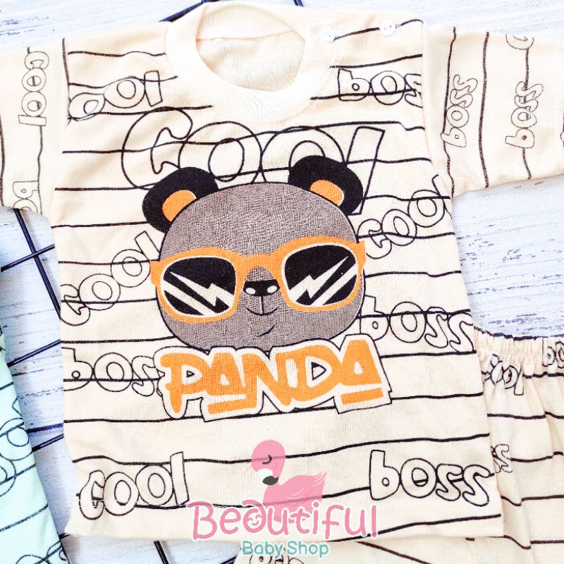 Setelan Pendek Bayi Motif Cool / Setelan Piyama Bayi / Baju Bayi Panjang / Baju Tidur Bayi / Baby.ou_