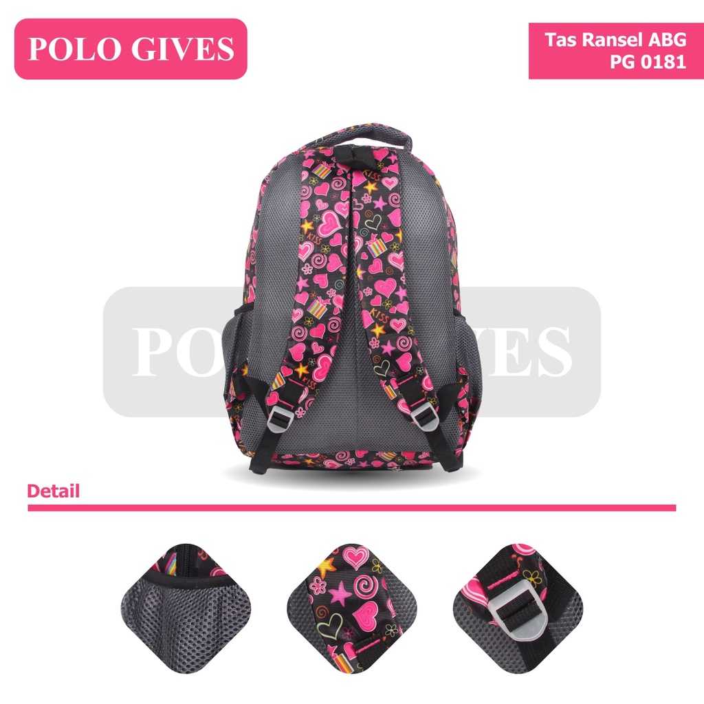 [KLIKTAS] Tas Ransel ABG Sekolah Unisex Import Polo Gives PG 0181/ Backpack / Tas Punggung