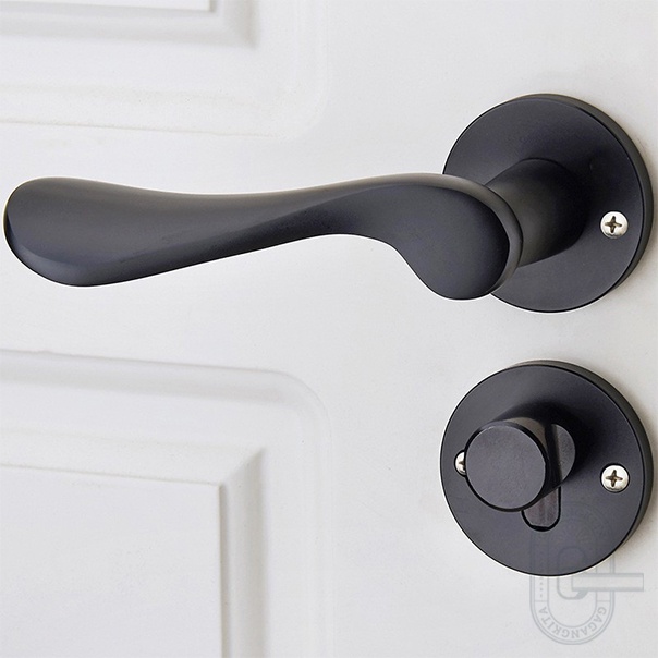 Gagang Pintu 1set siap pasang, Gaya Eropa Handle Lock Door Bedroom Living Room Mechanical Anti-Theft Security Mute
