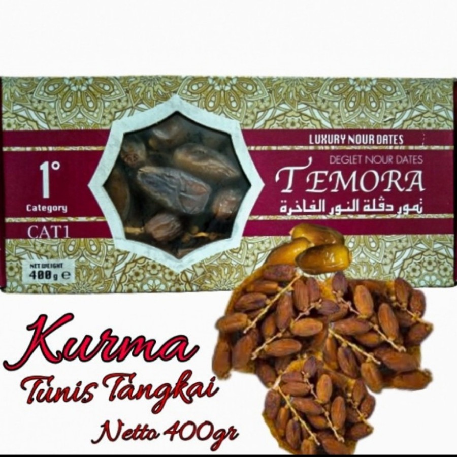 

Promo Kurma Temora Tunis Tangkai 400 gram Premium Luxry Nour Dates