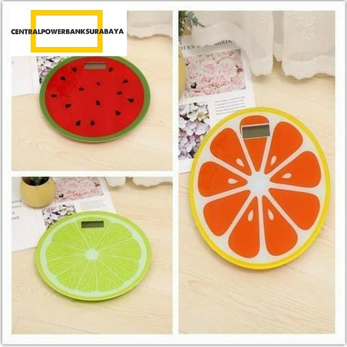 BUAH-BUAHAN TIMBANGAN BADAN MOTIF BUAH DIAMETER 30CM/ TIMBANGAN BADAN CUTE FRUIT