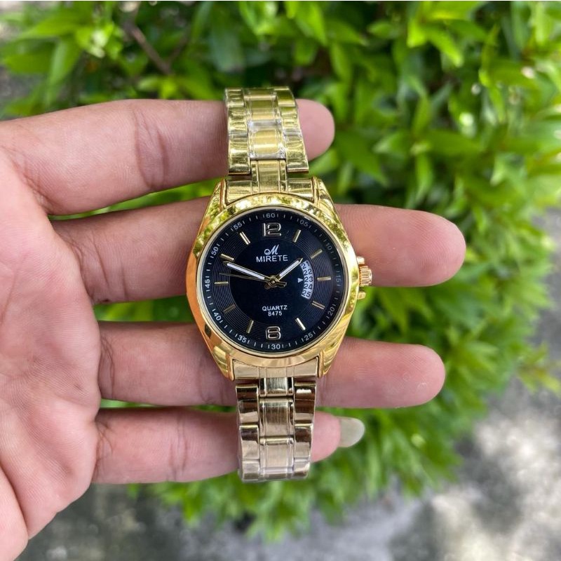 Jam Tangan Wanita Mirete Anti Air Fitur Tanggal_Strap Rantai Stainlees Steel_Model Analog Quarsa Simple Dan Mewah_Jam Tangan Wanita Murah Dan Terlaris Bisa Cod