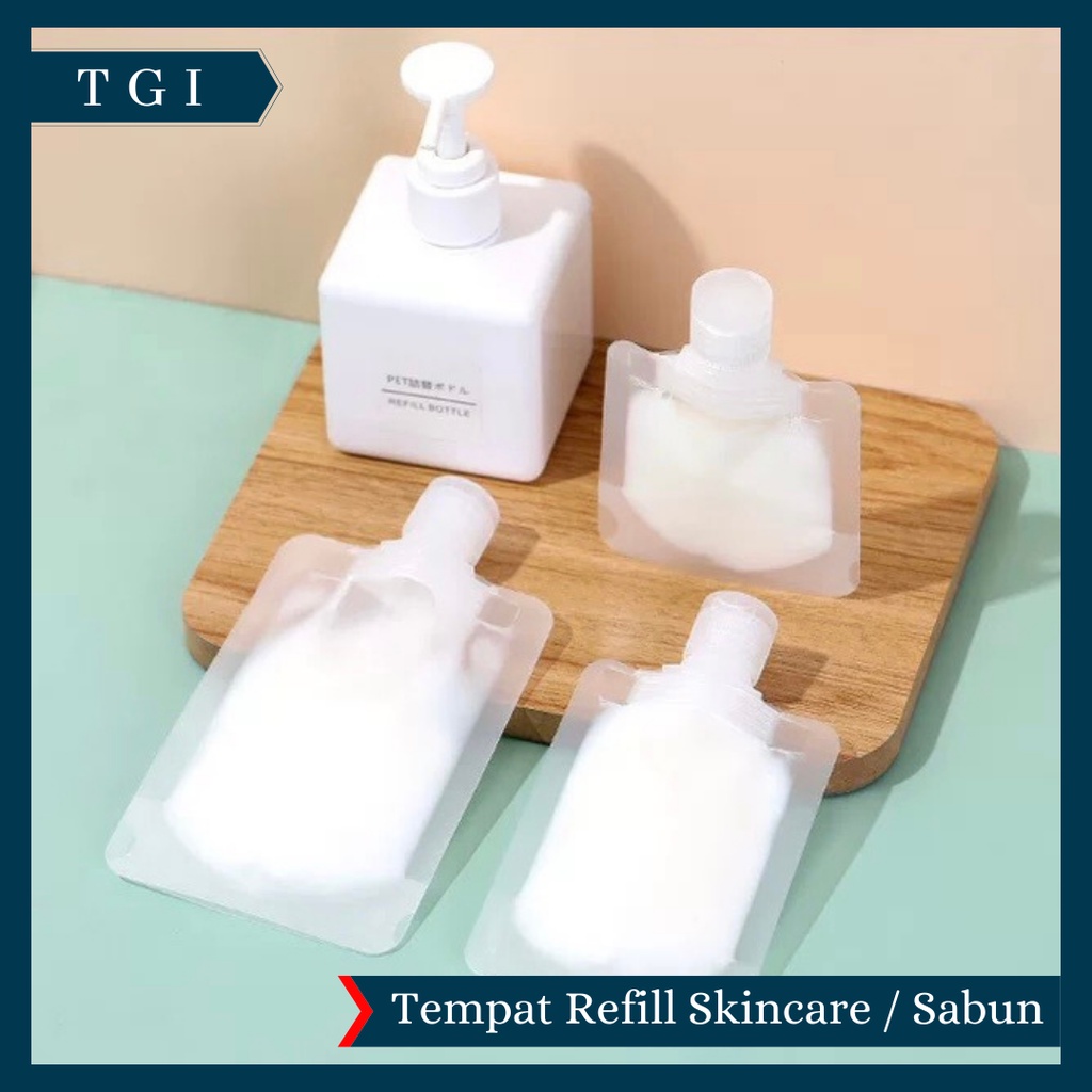 TGI - POUCH SKINCARE | KANTONG PLASTIK KEMASAN LOTION | TRAVEL POUCH WADAH KOSMETIK SKINCARE | TRAVEL BAG PLASTIK SKINCARE | TRAVEL ORGANIZER | BOTOL SABUN SERBAGUNA | BOTOL KOSONG TRAVEL