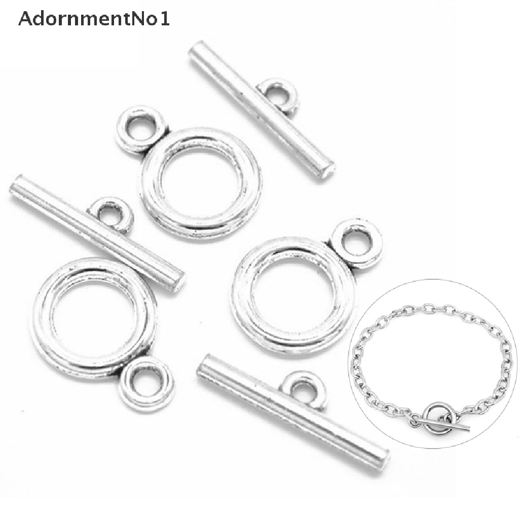 (AdornmentNo1) 20pcs / Set Kait Toggle Silver Retro Untuk Membuat Perhiasan DIY