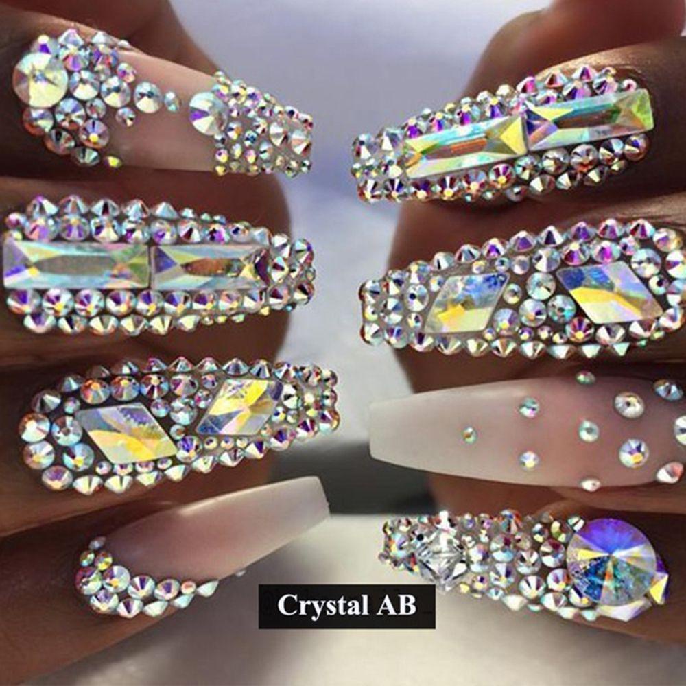 Needway Dekorasi Nail Art 12kisi/set Payet Salon Flatback Rhinestones DIY Manicure