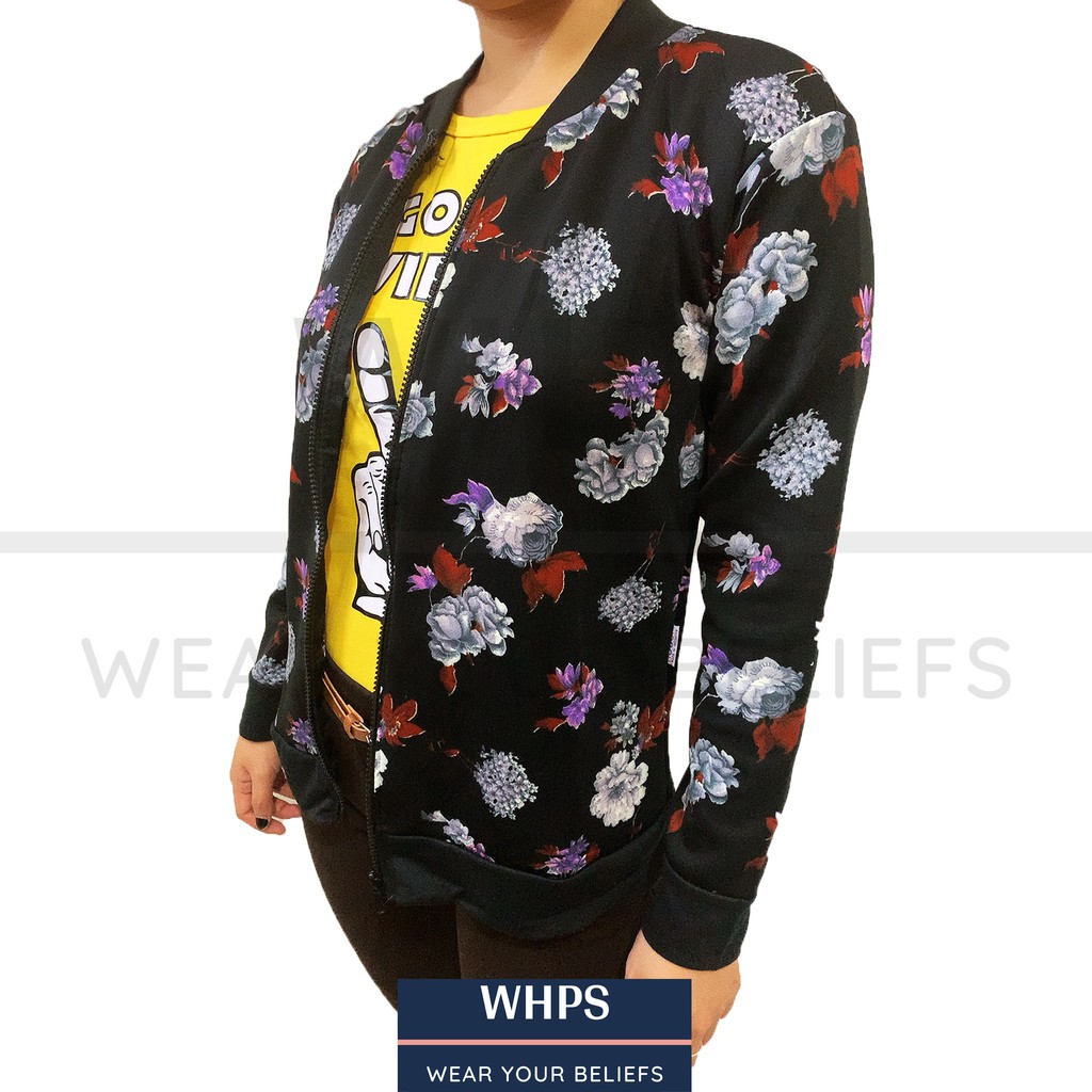 JAKET WANITA BOMBER FLOWER