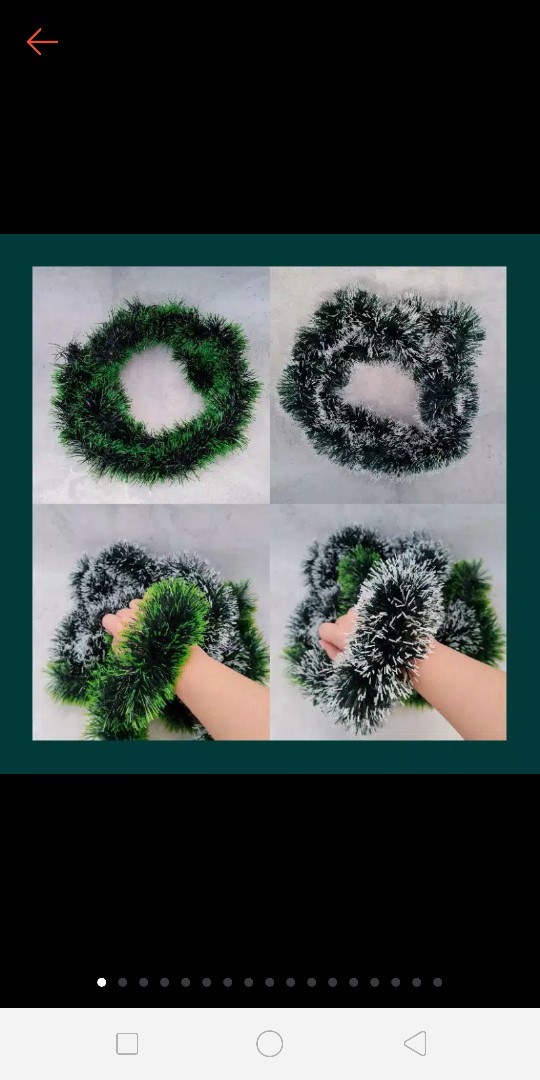 Slinger Tinsel Hiasan Hijau Salju Lingkaran Pohon Natal Dekorasi Christmas