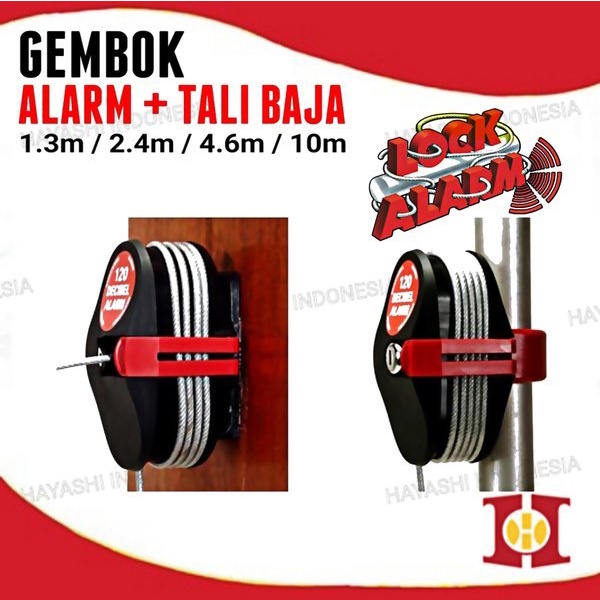 LOCK ALARM Gembok Alarm Suara Anti Maling Kabel Baja ORIGINAL USA