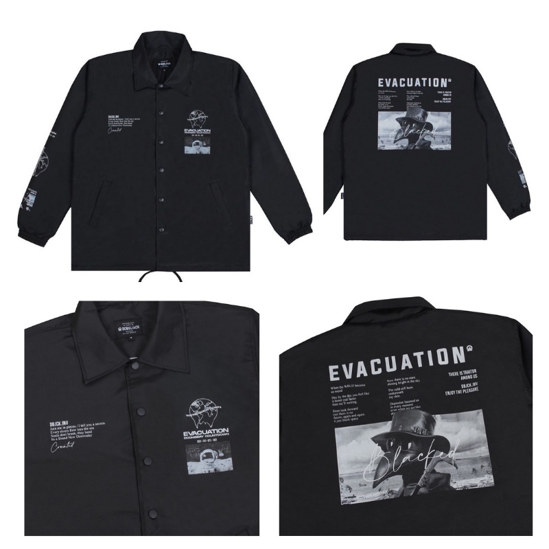 Dobujack Coach Jacket Evacuation Black/Jaket Coach Dobujack Evacuation
