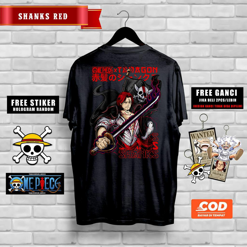 BAJU KAOS AKAGAMI SHANKS SPECIAL FILM RED ONE PIECE TAMAGON PARK MERCHANDISE