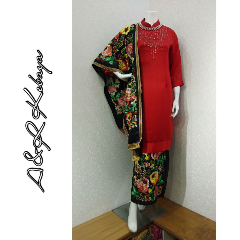 Set rok selendang Bordir kuto Gadang Baju kurung padang