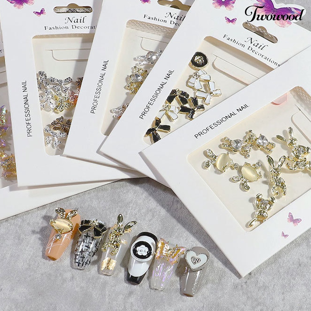 1 Kantong Ornamen Pita Aurora Coating AB Coating Bahan Alloy Aneka Bentuk Untuk Dekorasi Nail Art Wanita