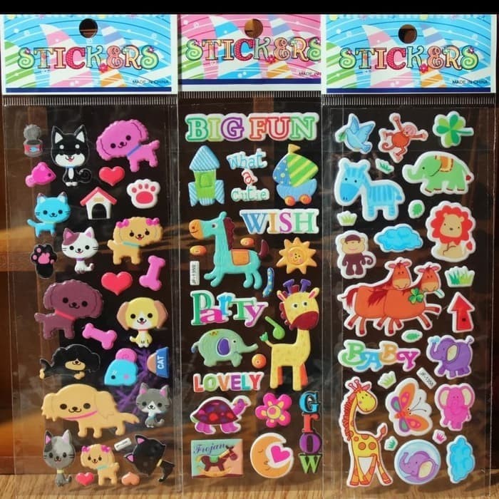 Vinztstore - Sticker Mainan Anak Sticker Anak Timbul Sticker 3D Sticker Tempel Anak Perempuan