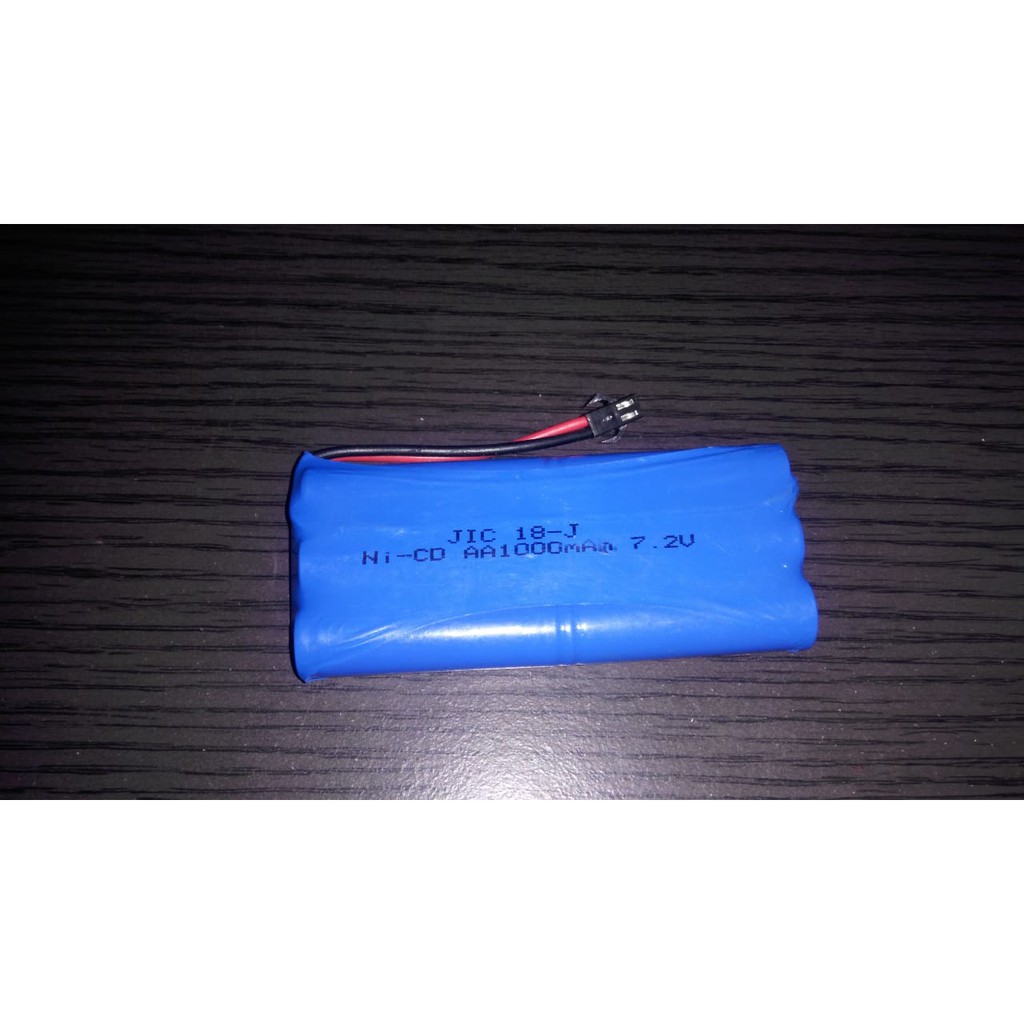 Baterai Batre RC Mobil Remot 7.2V 1000mAh Susun Socket Hitam 2pin