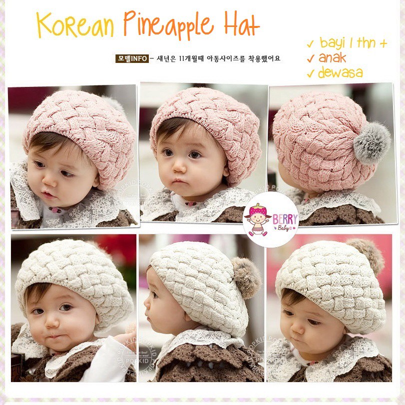 YooBerry Korean Pineapple Hat Topi Bayi Anak Berry Mart