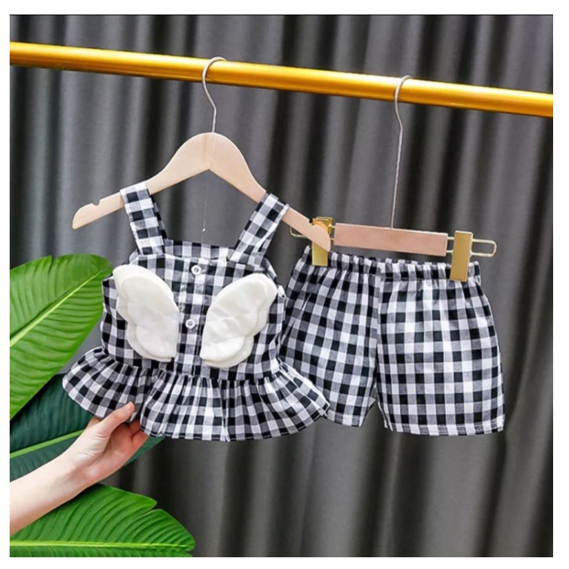 Angelic Set Setelan Pendek Bayi Lucu dengan Sayap FBS