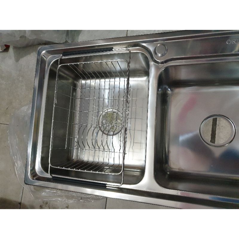 keranjang tirisan sink bak cuci piring / drainer basket stainless