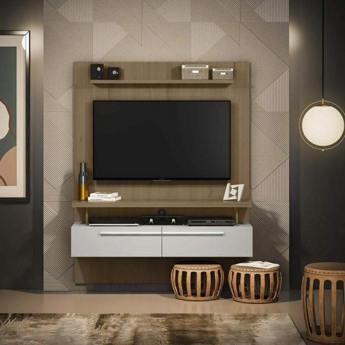 Promo Backdrop Tv Mewah Minimalis Rak Tv Gantung Untuk Tv 60" Karlinamandila