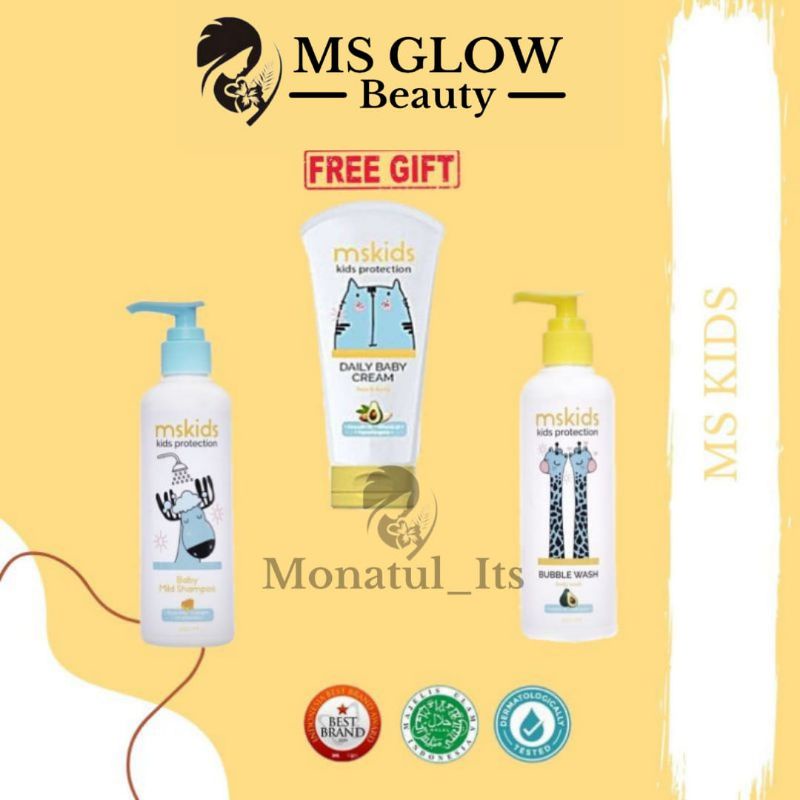 MSGLOW KIDS | MS KIDS / BUBBLE WASH  MS KIDS / SHAMPO MSKIDS / DAILY BABY CREAM MS KIDS ORIGINAL