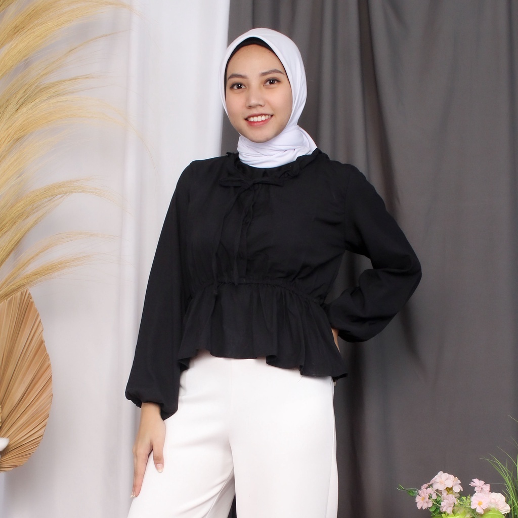 RX Fashion -  Mikela Blouse // Blouse Wanita-R2-HITAM