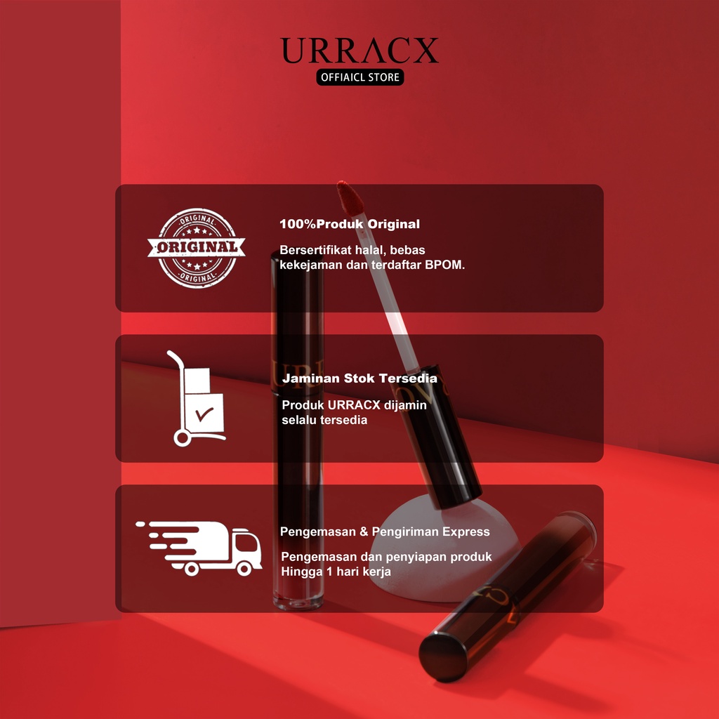 URRACX Matte Lipstik Matte Lip Cream Lembut Tahan Lama Pelembab Pigmentasi Tinggi 11 Colors