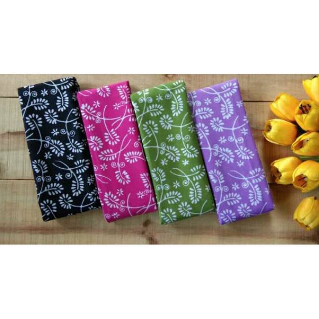 Kain Batik Cap Corak Daun Putri Malu Kain Jarik Kebaya Couple Seragam Kerja