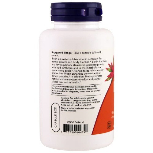 Now Foods Biotin 5000 mcg 120 Veg Capsules Ori USA Now Biotin 5000