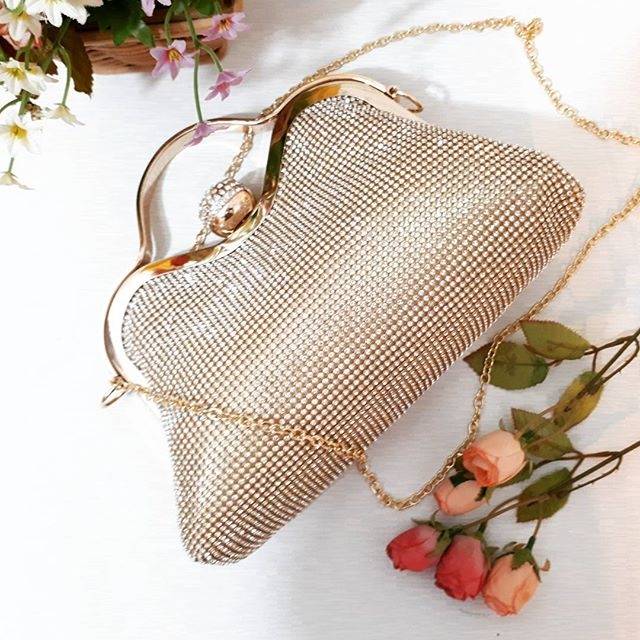 Tas Pesta MELISSA Embellished Crystal Clutch Bag