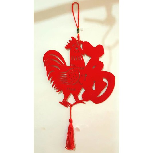 DEKORASI IMLEK GT AYAM FU MERAH BLUDRU RED ROOSTER CHINESE NEW YEAR