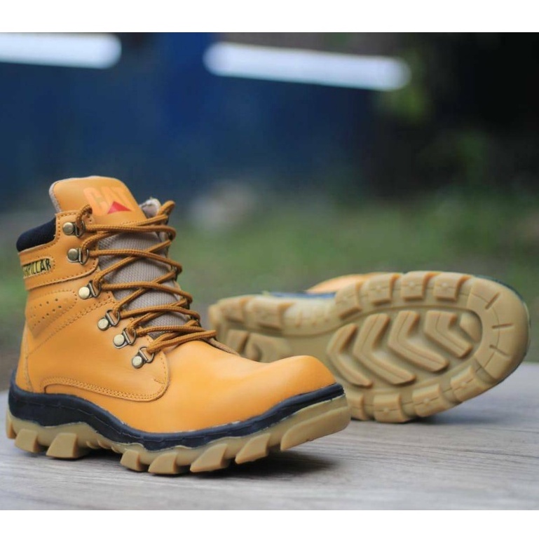 ENOZ X JAGUAR - Sepatu Boots Safety Pria Ujung Besi Kulit Asli Touring Adventure Kerja Lapangan Cowo Keren Macho Kuat Nyaman