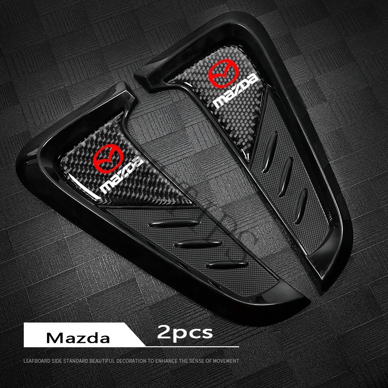 MAZDA 2pcs Stiker Fender Samping Bentuk Hiu Bahan Serat Karbon Untuk 2 3 CX5 CX30 CX8 CX3 Mazda2 6 5 bl gh gp