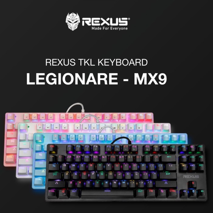 Keyboard Gaming Mechanical Rexus TKL Legionare MX9 Mx-9 free 4 switch mecha