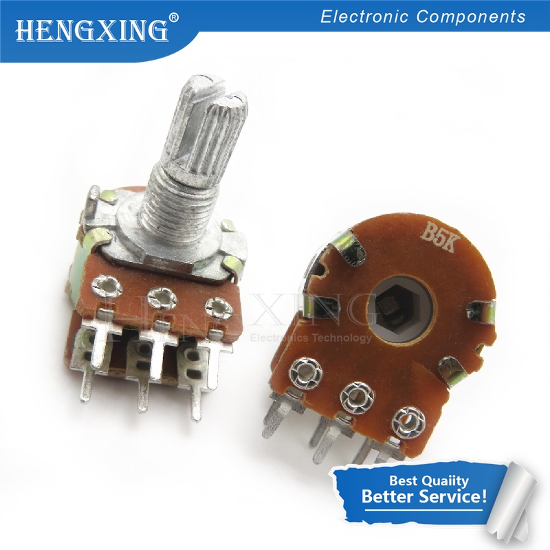 50pcs Potentiometer B1K B2K B5K B10K B20K B50K B100K B500K B1M 6Pin Shaft WH148 1K 2K 5K 100K 50K 500K 10K 20K