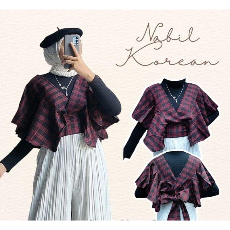 CROP TARTAN KOREAN TERLARIS ROMPI