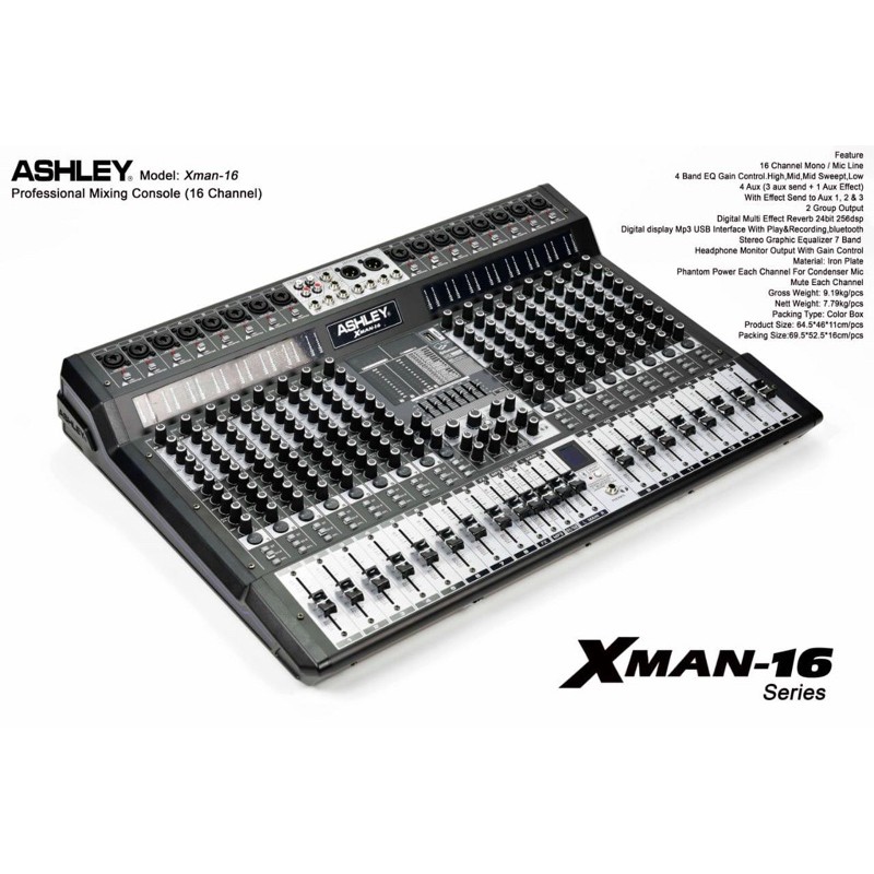 ASHLEY Mixer Xman16 / Xman16 - Mixer soundcard 16ch - ORIGINAL