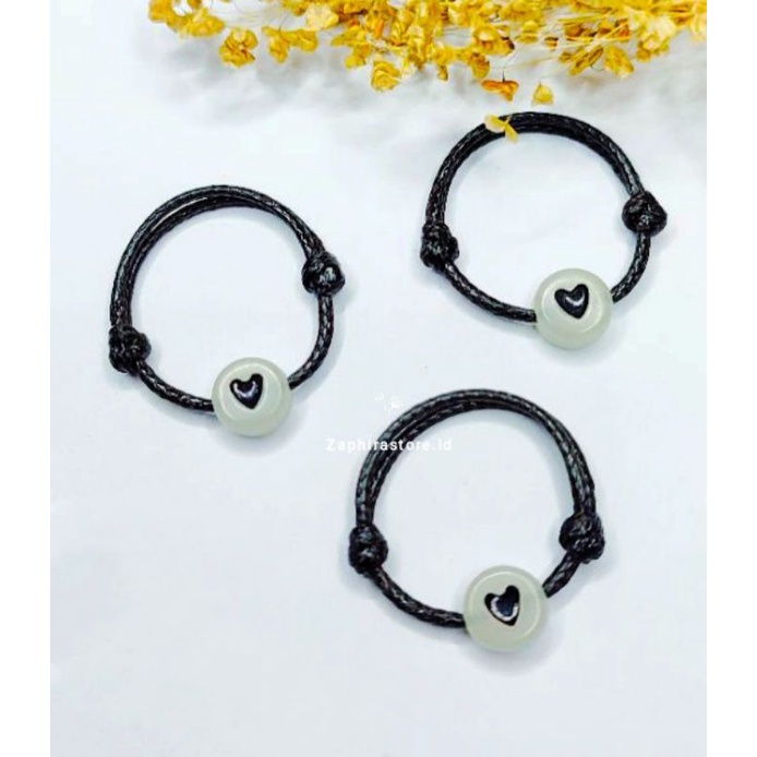 Zaphirastore | CINCIN &amp; GELANG BENTUK LOVE GLOW IN THE DARK