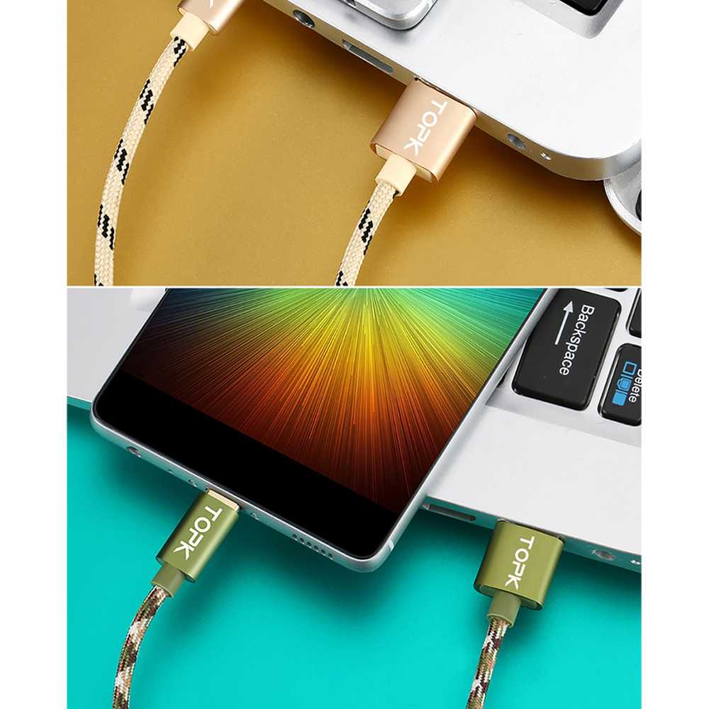 FatihShop TOPK Kabel Charger USB Type C Braided 1 Meter 3A - AN09