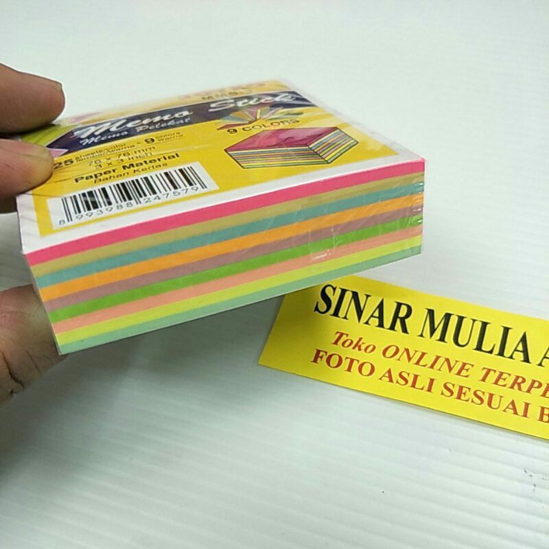 Memo Stick 9 warna 76x76 mm / Sticky Note Joyko MMS-3-1