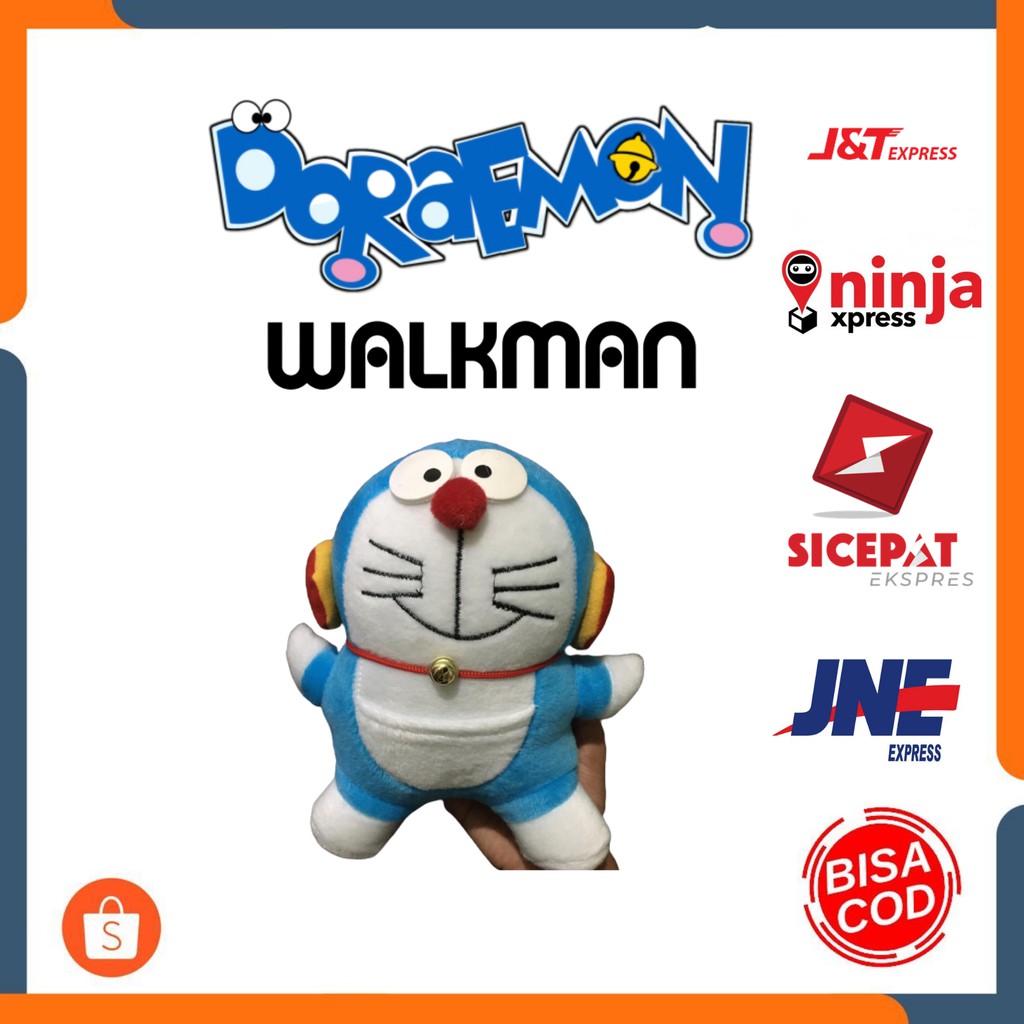 BONEKA DORAEMON WALKMAN BISA COD BAYAR DITEMPAT