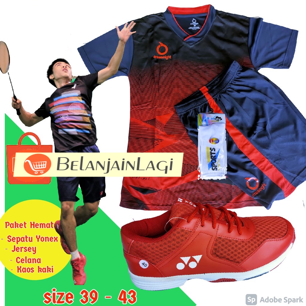 Sepatu Olahraga Badminton Yonex Pria Wanita Original Gratis Set Jersey Bulutangkis