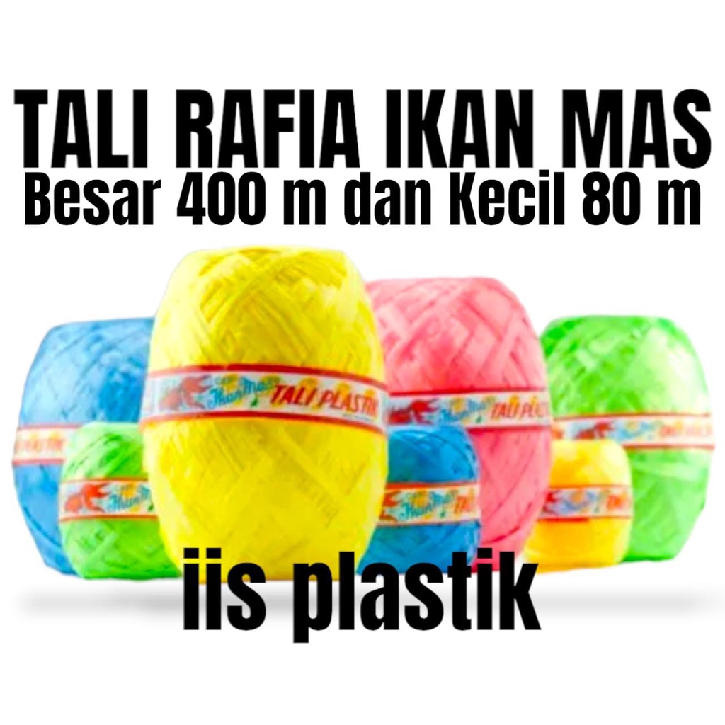 Tali Rafia Warna Warni Cap Ikan Mas Original Besar -+400 meter Kecil -+80 meter