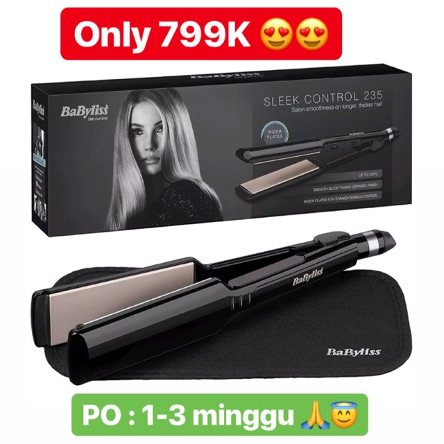 babyliss wide plate sleek control straightener