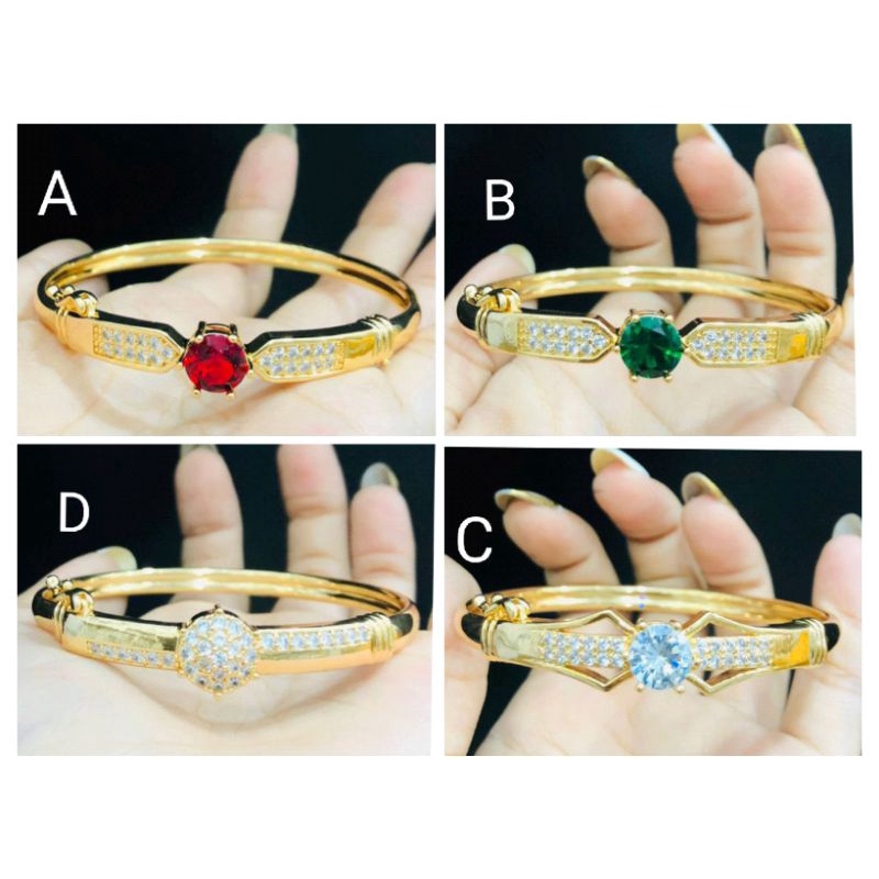 Ramk586. Gelang tangan xuping wanita lapis emas dgn mata zircon