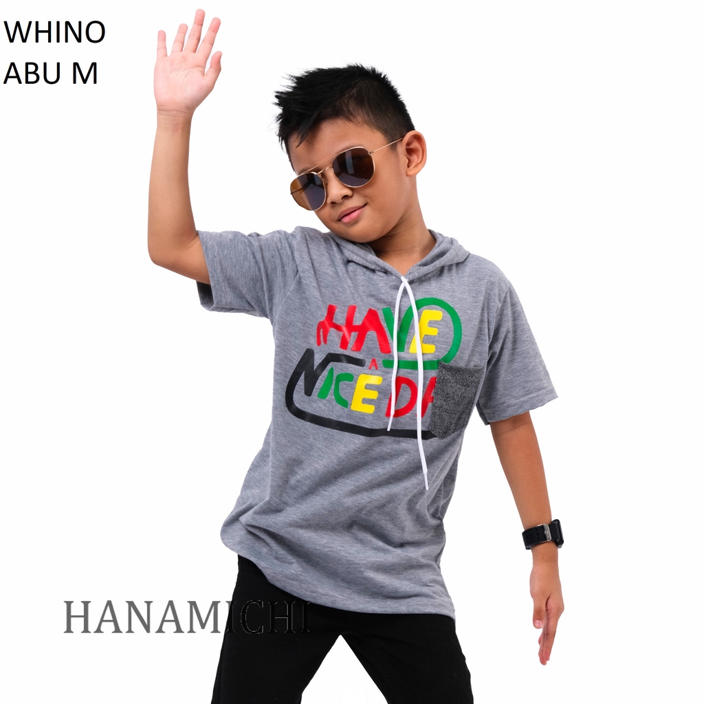 Hanamichi WHINO Hoodie Anak Sablon Lengan Pendek