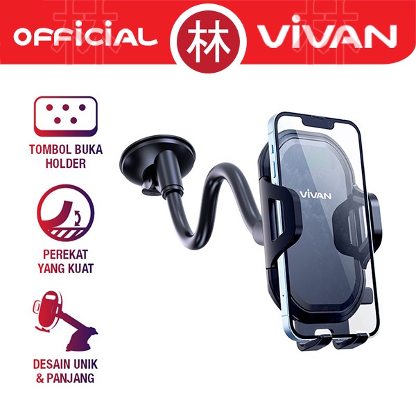 VIVAN Car Holder CHS11 Rotasi 360° Smart Lock Untuk 4.0-6.5 Inch