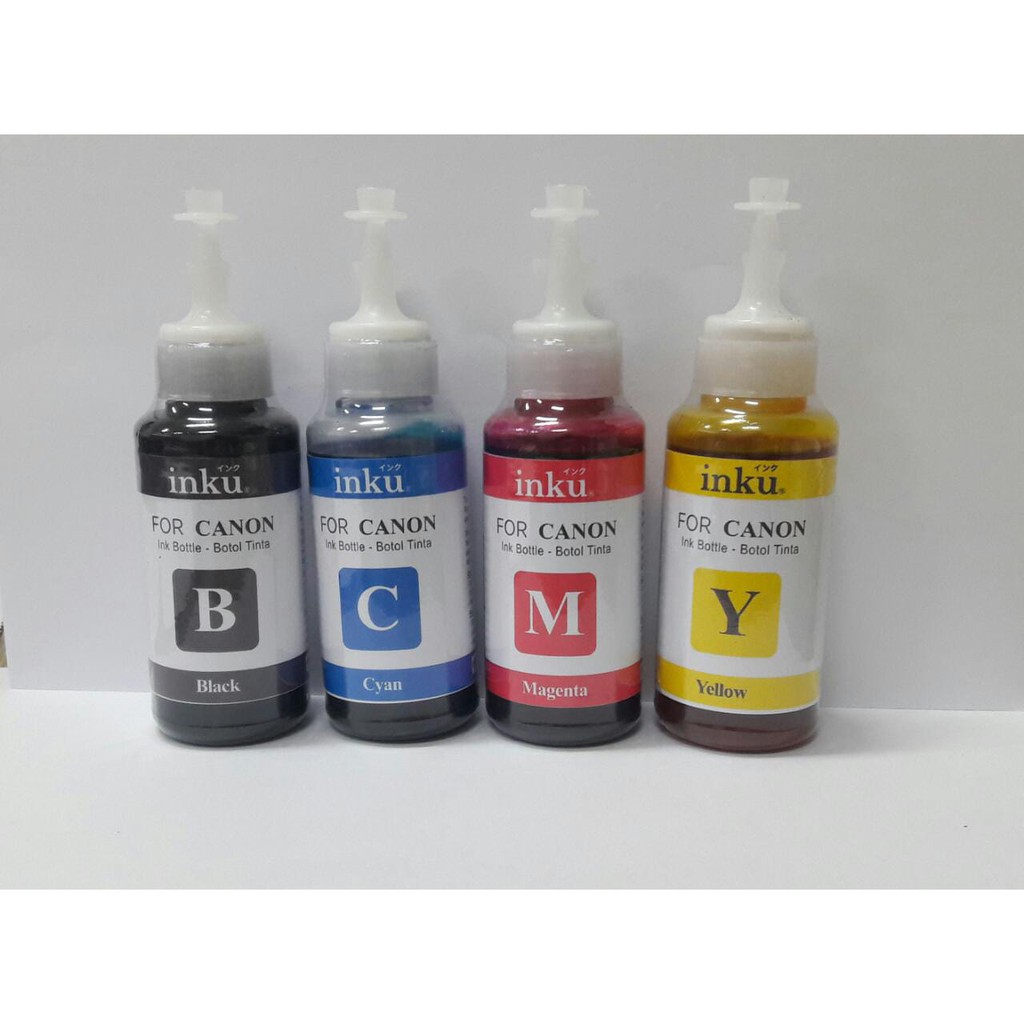 Tinta Dye INKU For Canon @ 80ml (Harga 1 Set / 4 Botol)