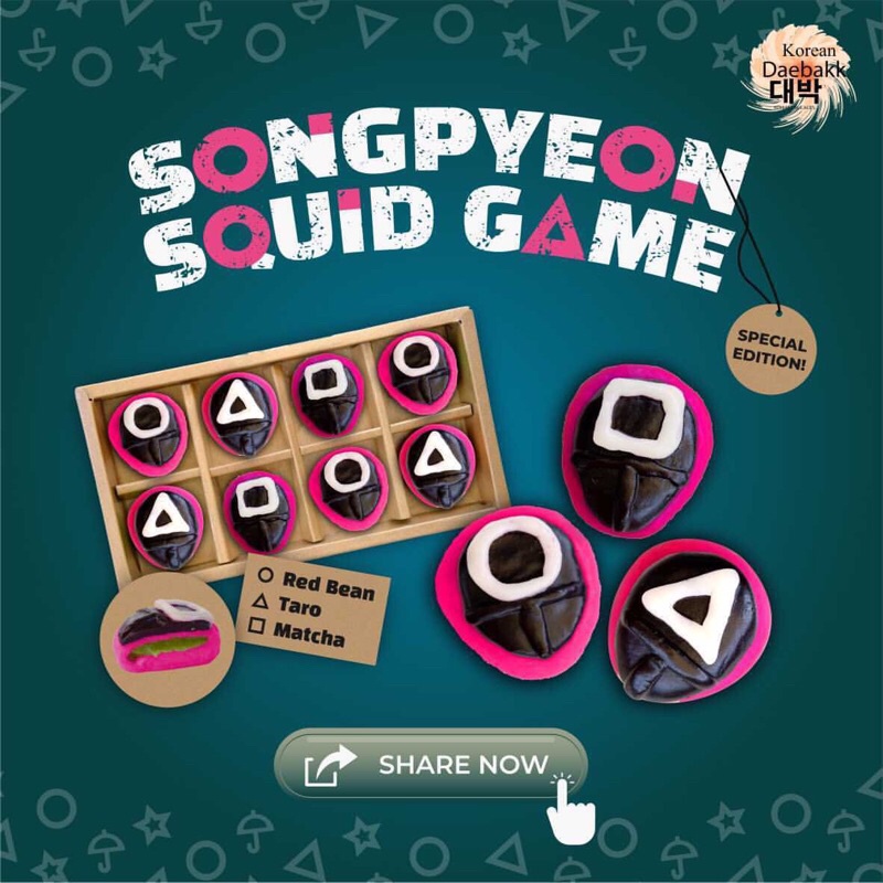 

Squid Game Fans Cake Kue Korean Rice Cake Songpyeon